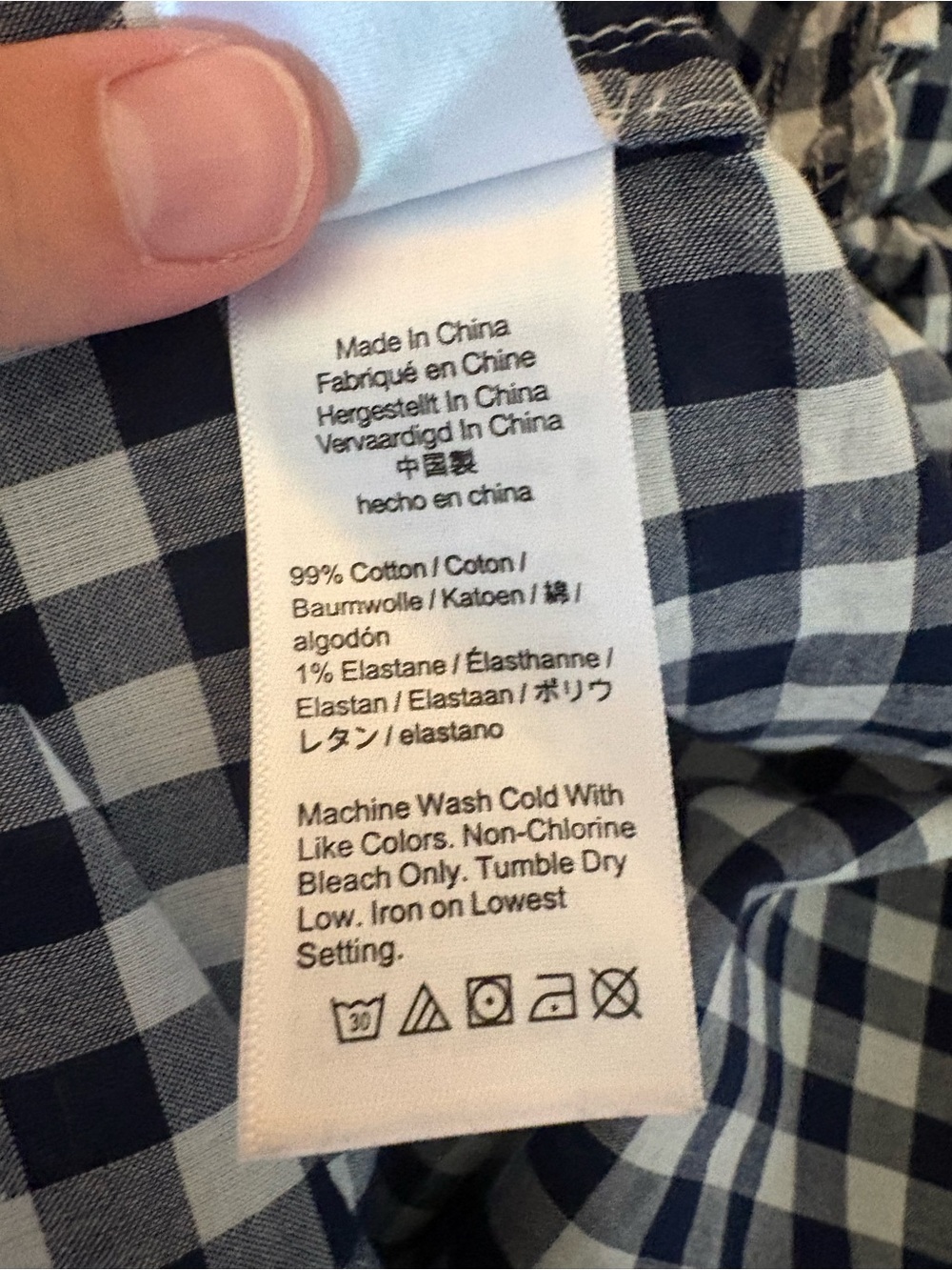 J. Crew Navy and White Gingham Button-Down Shirt - Picture 4 of 5